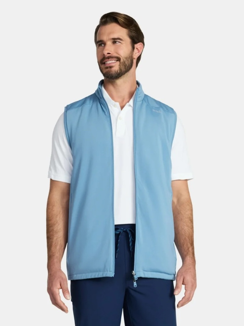 Men's 2XL Blue Reversible Performance Lightweight Wicking Full Zip Golf Vest NWT